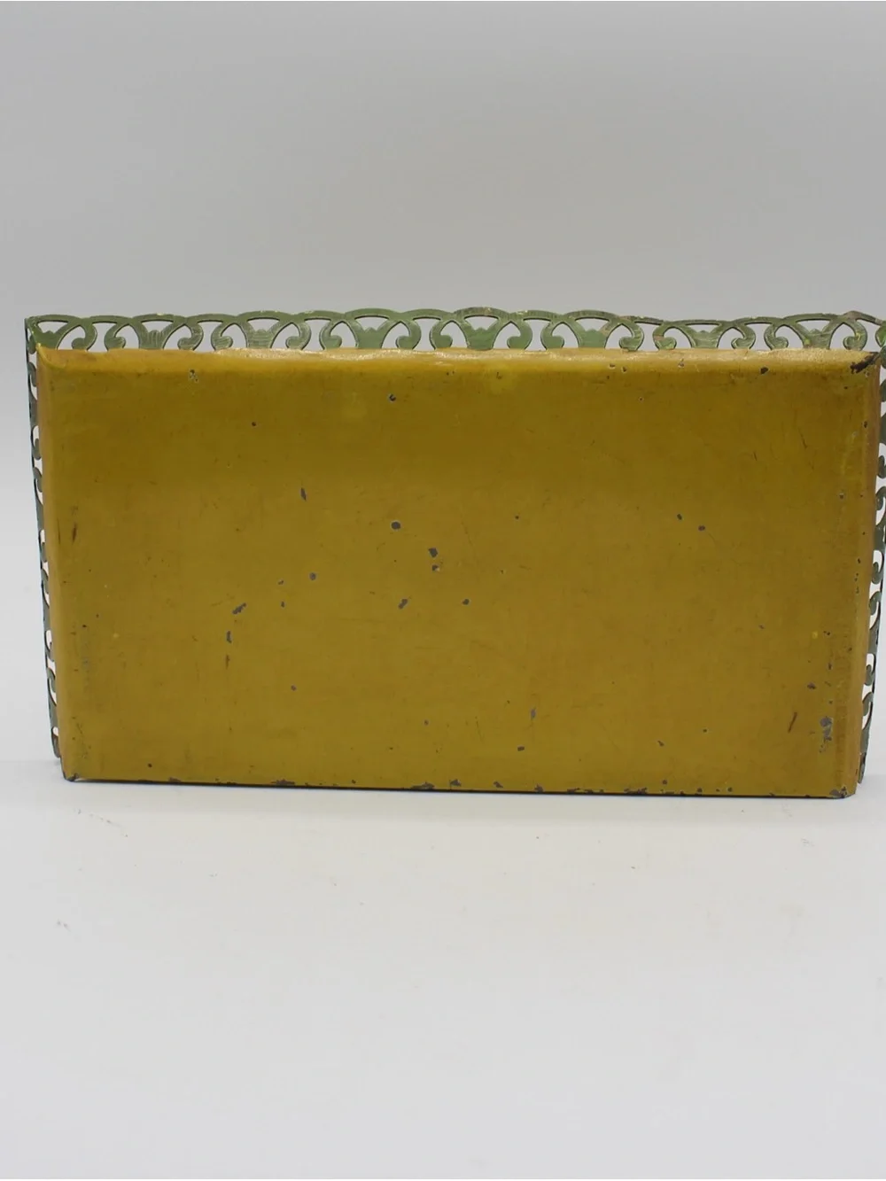 Vintage Yellow Toleware Wall Bracket, Wall Sconce